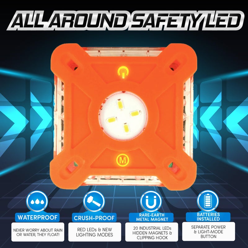 MARCALA Emergency Lights for Vehicles 3-Pack | LED Road Flares | Flares Emergency Road | LED Emergency Flares Include Batteries, Case, Whistle and are Stronger, Brighter & Better than round LED Flares - Image 4